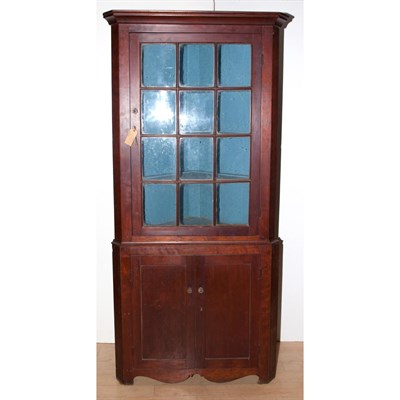 Lot 63 - Federal Mahogany Corner Cupboard 19th Century...