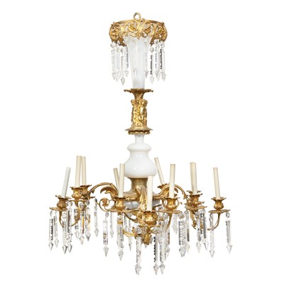 Lot 346 - Napoleon III Gilt-Metal and White Opaline...
