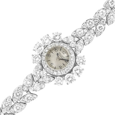 Lot 494 - Lady's Platinum and Diamond Wristwatch, Van Cleef & Arpels