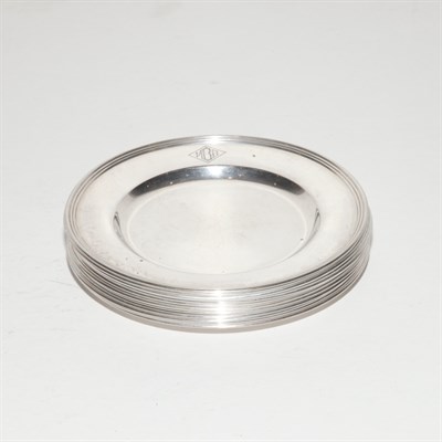 Lot 472 - Set of Twelve Sterling Silver Bread Plates...