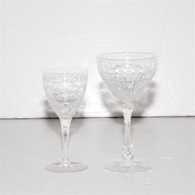 Lot 393 - Group of Etched Crystal Stemware Approximately...