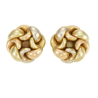 Lot 211 - Pair of Tricolor Gold Earclips
