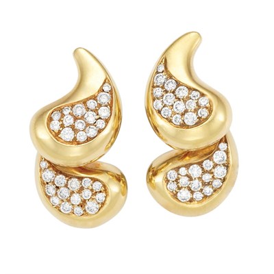 Lot 200 - Pair of Gold and Diamond Earclips, Marina B