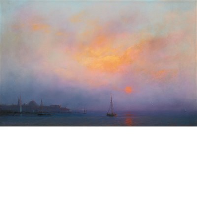 Lot 72 - Emmanuel Meuris Italian, 1894-1969 Seaport at...