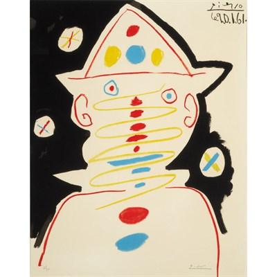 Lot 170 - After Pablo Picasso LE CLOWN Color lithograph,...