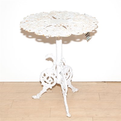 Lot 212A - White Painted Iron Garden Table Height 26...