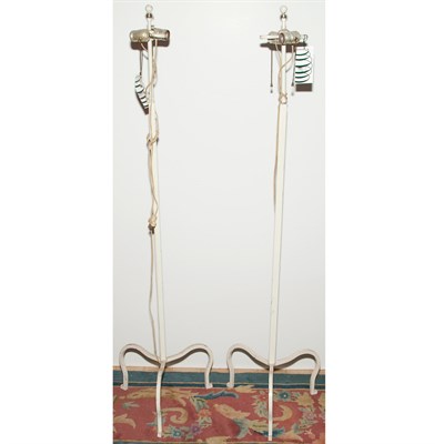 Lot 363A - Pair of White Painted Metal Floor Lamps Height...