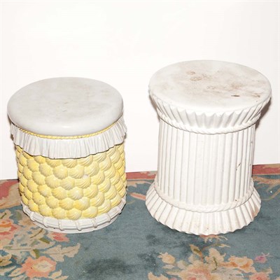 Lot 300A - Two Italian Pottery Stools Height of taller 15...
