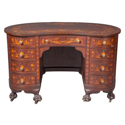 Lot 121 - Renaissance Style Marquetry Inlaid Mahogany...
