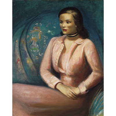 Lot 107 - Guy Pene Du Bois American, 1884-1958 Girl in...