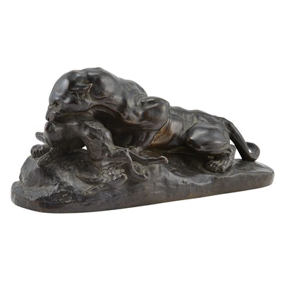 Lot 82 - Antoine-Louis Barye French, 1796-1875 Panther...