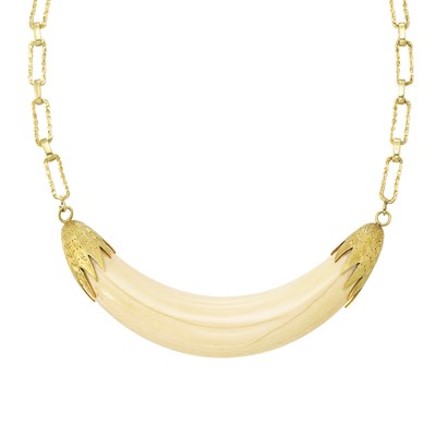 Lot 290 - Gold and Bone Chain Necklace