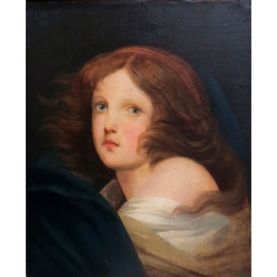Lot 64 - School of Jean-Baptiste Greuze Girl with Blue...