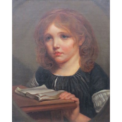 Lot 63 - School of Jean-Baptiste Greuze Girl Reading a...