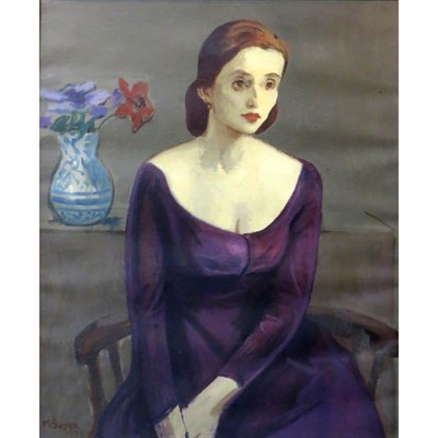 Lot 97 - Moses Soyer Russian/American, 1899-1974...