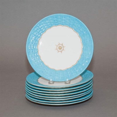 Lot 516 - Set of Seventeen Victorian Gilt-Decorated...
