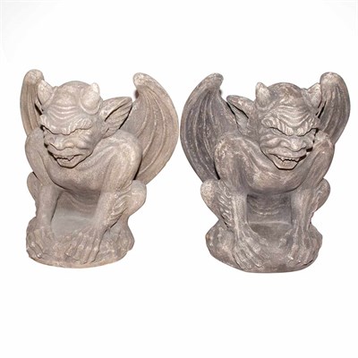 Lot 141 - Pair of Composition Figures of Gargoyles...