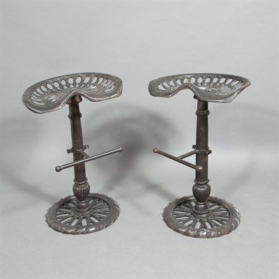 Lot 219 - Three Cast Iron Stools Height 29 inches.
