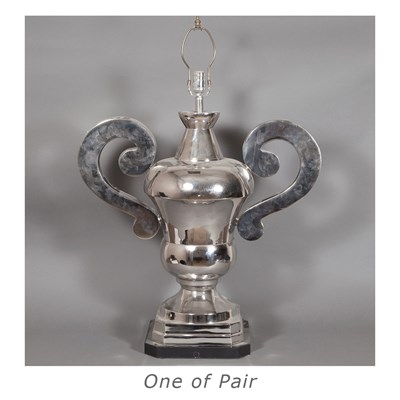 Lot 278 - Pair of 21st Century Design Chromed Lamps...