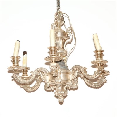 Lot 553 - Neoclassical Style Silvered Metal Six-Light...