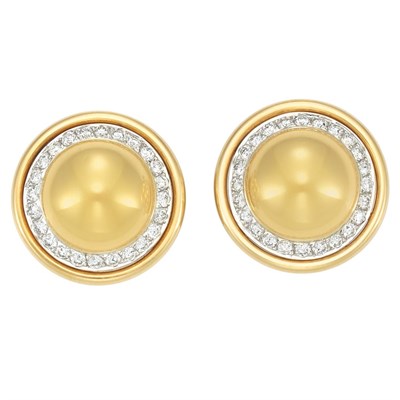 Lot 371 - Pair of Gold and Diamond Earclips