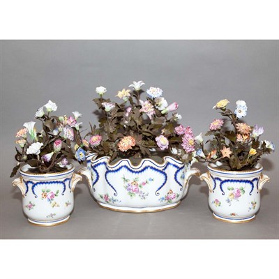 Lot 150 - Sevres Style Gilt Decorated Porcelain Floral...