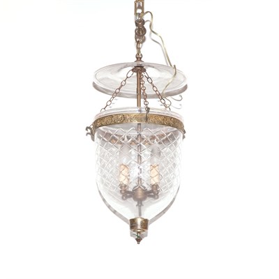 Lot 459 - Georgian Style Bronze and Glass Hall Lantern...