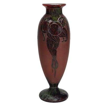 Lot 409 - Le Verre Francais Acid-Etched Cameo Glass Vase...