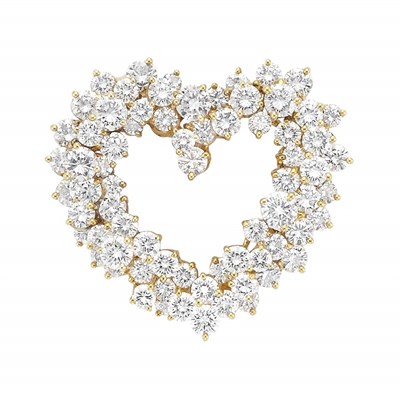 Lot 342 - Gold and Diamond Heart Brooch, Tiffany & Co.