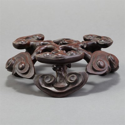 Lot 114 - Chinese Hardwood Stand Carved as a series of...