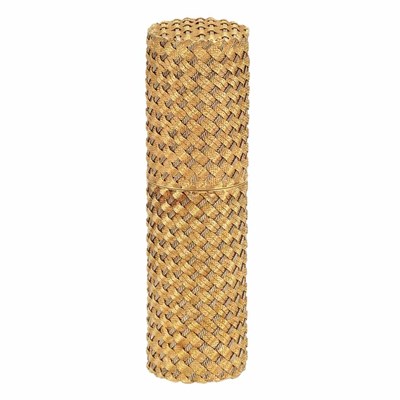 Lot 484 - Woven Gold Perfume Bottle Case with Atomizer