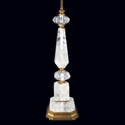 Lot 220 - Pair of Rock Crystal Lamps Each of columnar...
