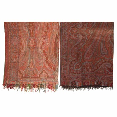 Lot 178 - Two Paisley Fabric Shawls Larger 10 feet 2 3/4...
