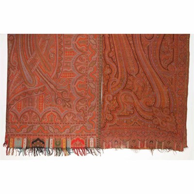 Lot 179 - Two Paisley Fabric Shawls Larger 11 feet 2...