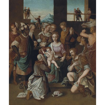 Lot 5 - Tuscan School Circa 1560 The Adoration of the...