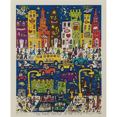 Lot 193 - James Rizzi (1950-2011) TOO MANY PEOPLE IN THE...