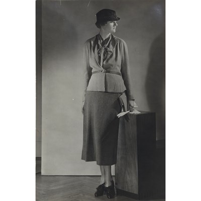 Lot 61 - [FASHION] Group of two images. Vintage gelatin...