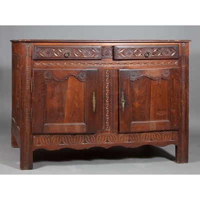 Lot 200 - French Provincial Oak Side Cabinet With two...
