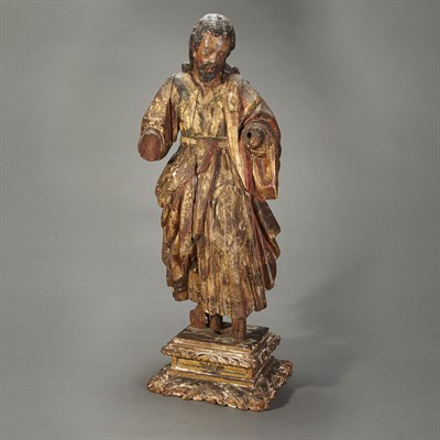 Lot 123 - Continental Carved and Painted Figure of a...