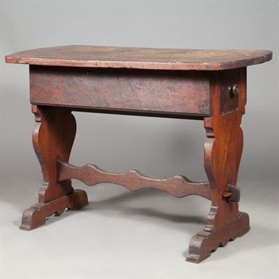 Lot 175 - Italian Baroque Style Walnut Trestle Table The...