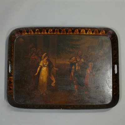 Lot 500 - Painted Tole Tray Height 21 1/4 inches, width...