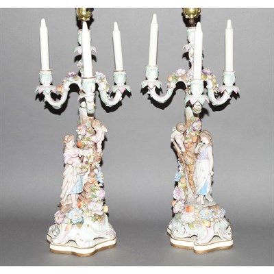 Lot 366 - Pair of Continental Porcelain Figural...