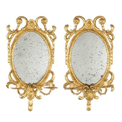 Lot 417 - Pair of George III Gilt-Wood Two-Light...