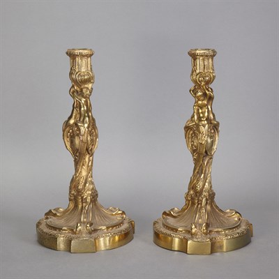 Lot 303 - Pair of Louis XV Style Gilt-Bronze...