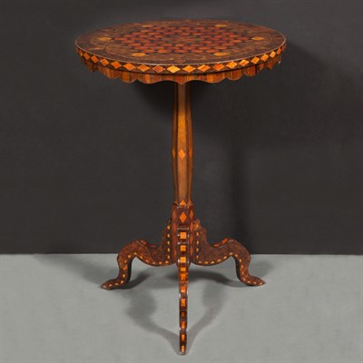 Lot 167 - German Walnut and Parquetry Candlestand...