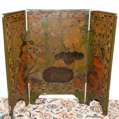 Lot 195 - Chinese Coromandel Three-Panel Table Screen...