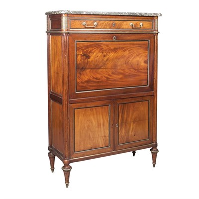 Lot 207 - Louis XVI Style Mahogany Secretaire a Abattant...
