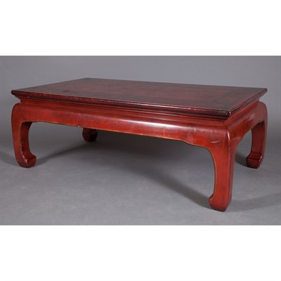 Lot 535 - Chinese Red Lacquered Low Table Height 17...