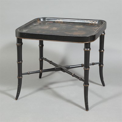 Lot 539 - Papier Mache Tray on Stand Height 19 1/2...