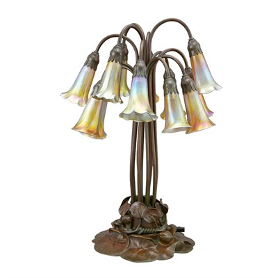Lot 530 - Tiffany Studios Bronze and Favrile Glass...